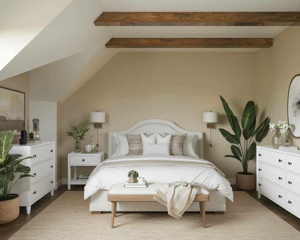 15. Soft Gray and White Neutral Bedroom