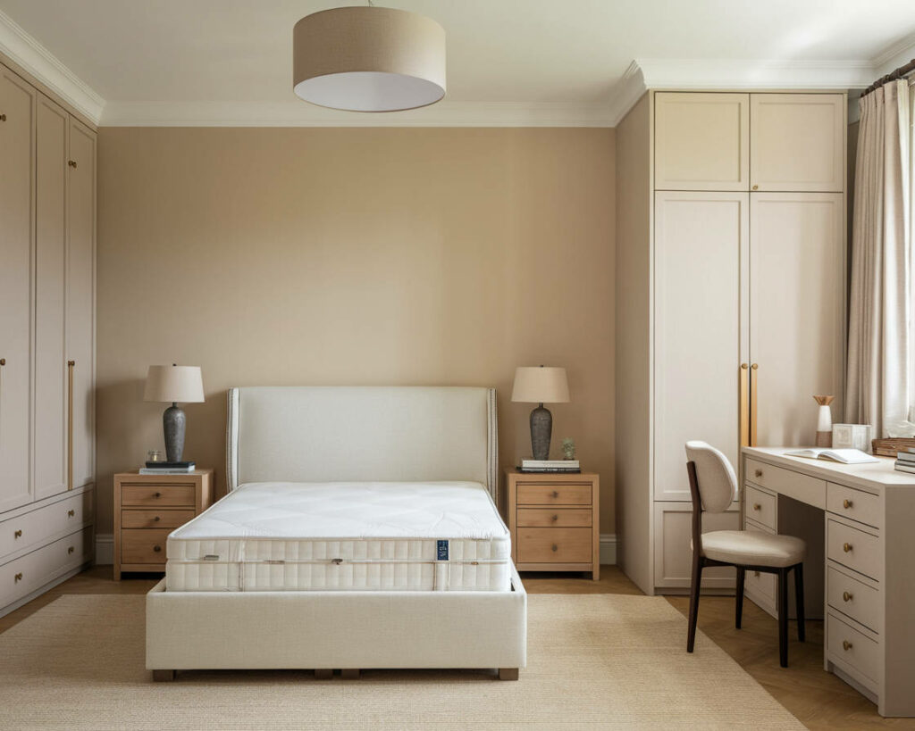 20. Soft Taupe and White Neutral Bedroom