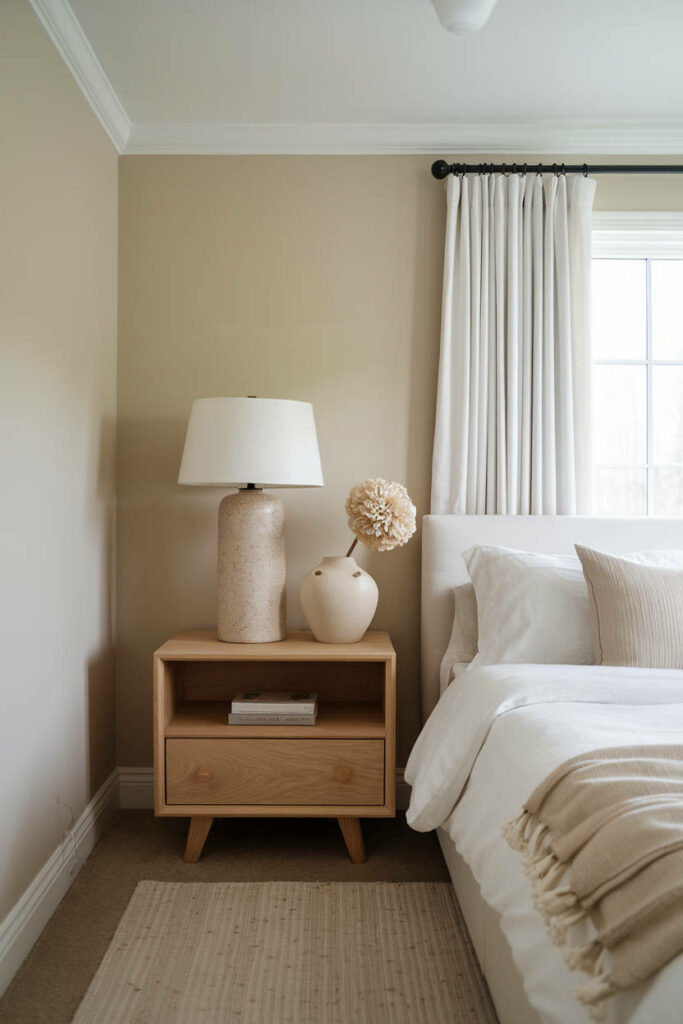 25. Neutral Bohemian Bedroom