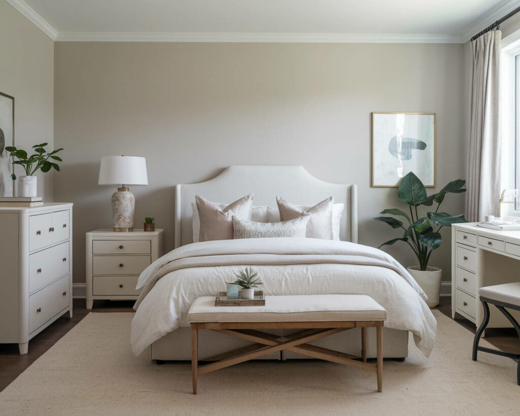 9. Subtle Luxe Neutral Bedroom