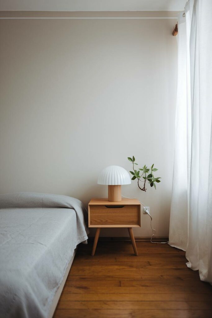 11. Gray Blanket Minimalist Bedroom