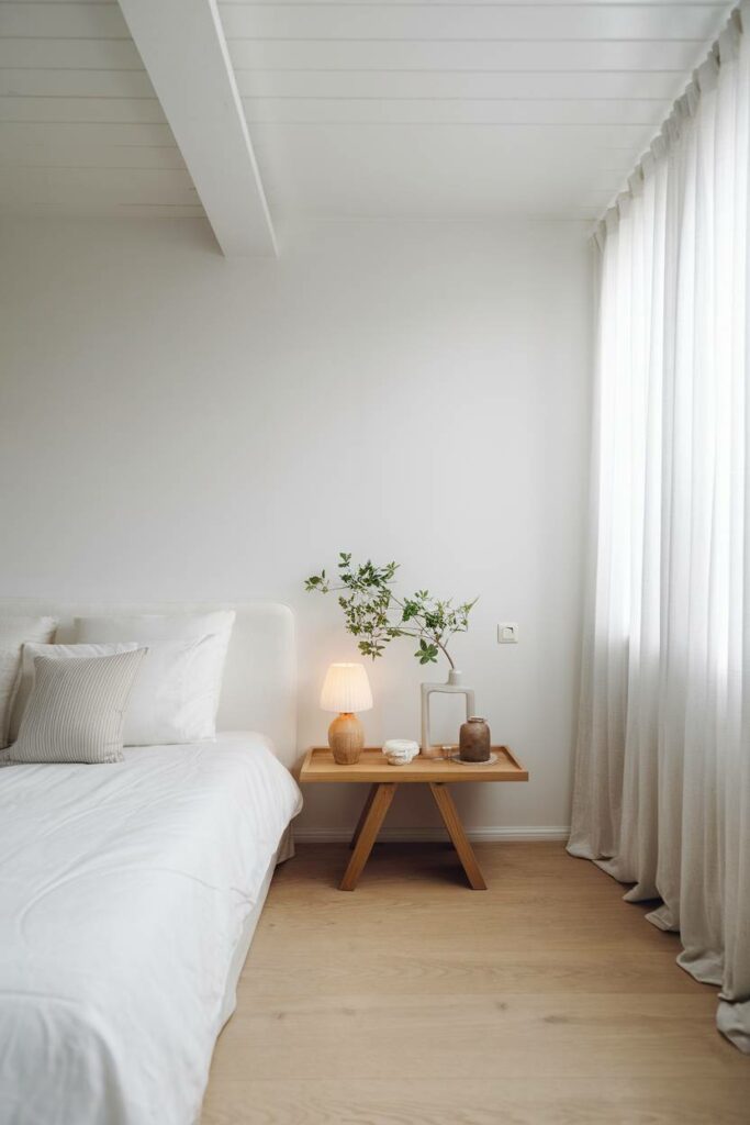 14. Soft Lampshade Minimalist Bedroom