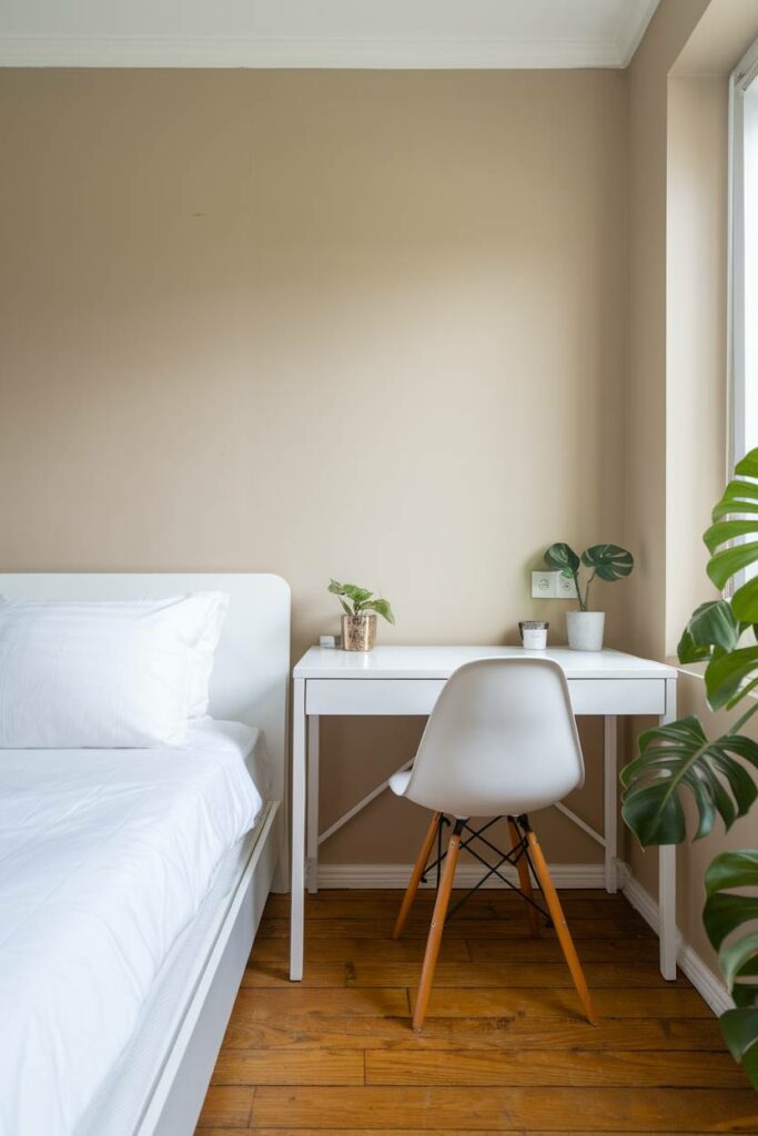 17. Green Plant Minimalist Bedroom