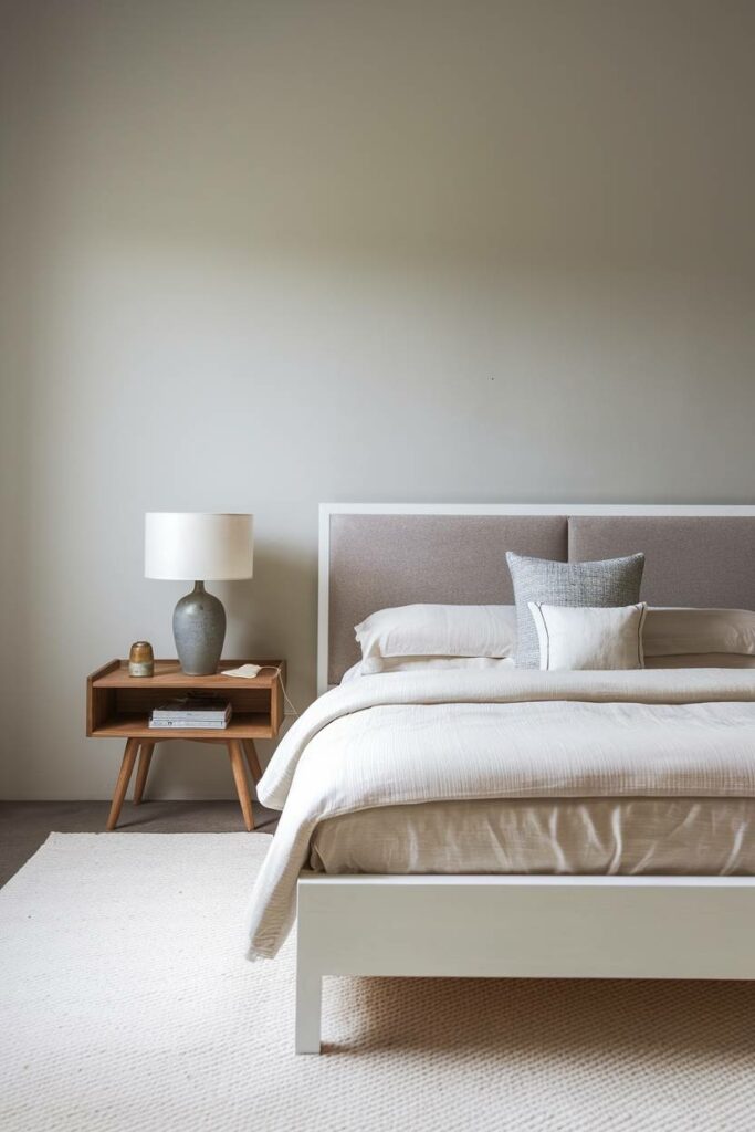 2. Grey and White Minimalist Bedroom Design Ideas