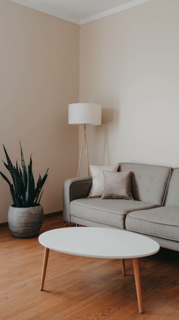 2. Modern Minimalist Grey Settee