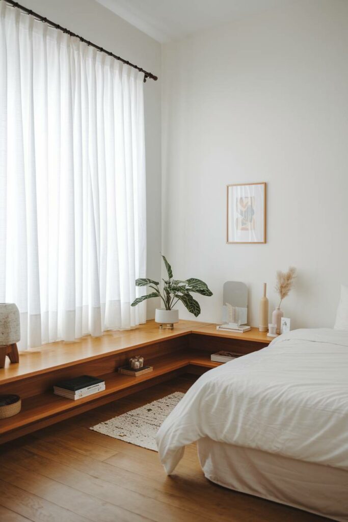 3. Simple Shelf Minimalist Bedroom