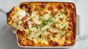Baked Spaghetti Recipe with Alfredo Sauce
