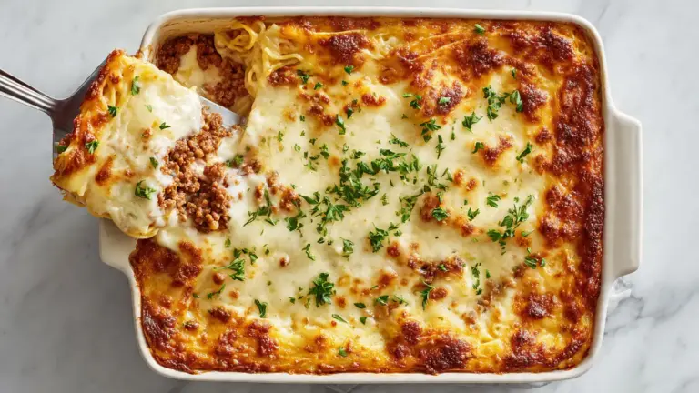 Baked Spaghetti Recipe with Alfredo Sauce