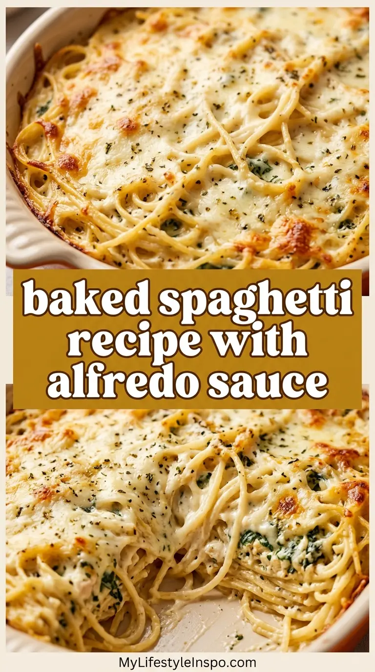 Baked Spaghetti Recipe with Alfredo Sauce