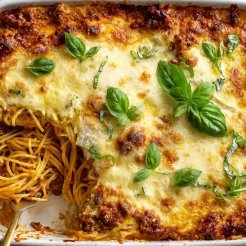 Baked Spaghetti Recipe with Cottage Cheese