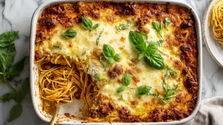Baked Spaghetti Recipe with Cottage Cheese