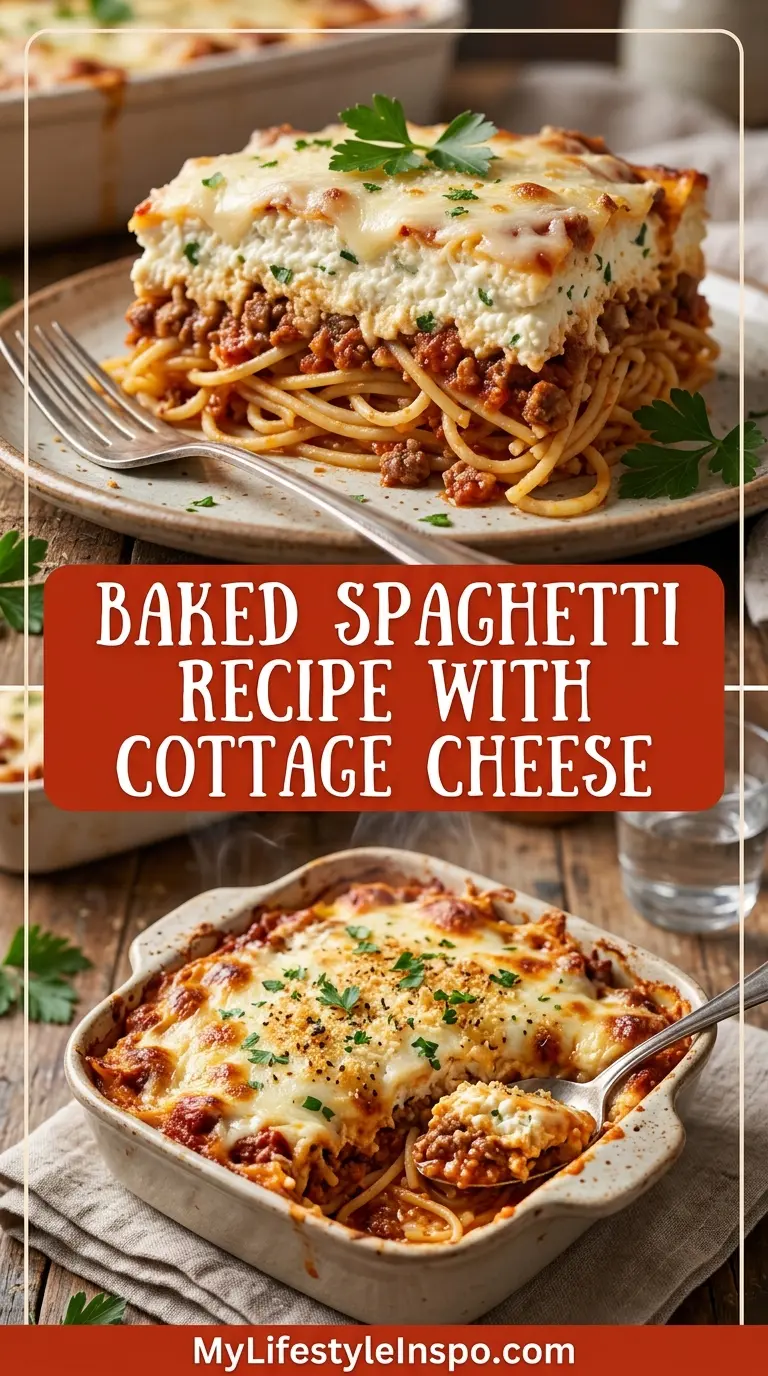 Baked Spaghetti Recipe with Cottage Cheese