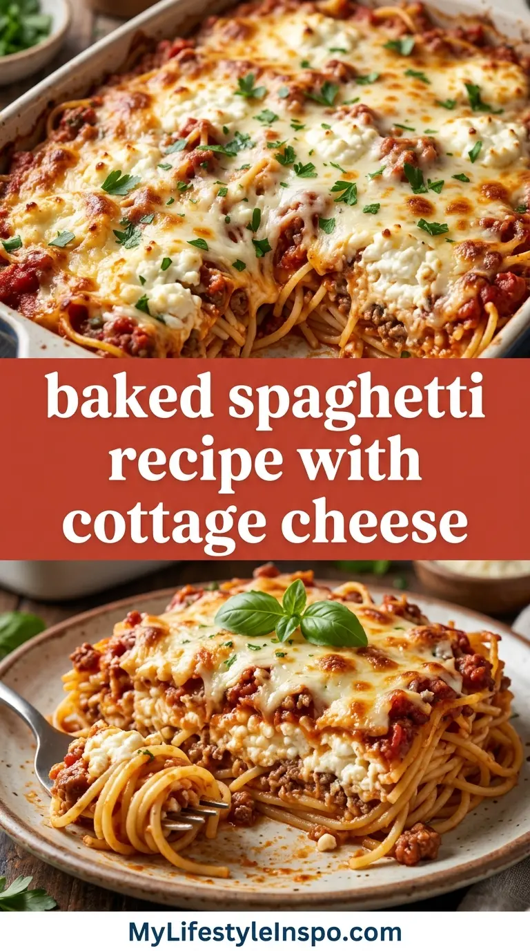 Baked Spaghetti Recipe with Cottage Cheese