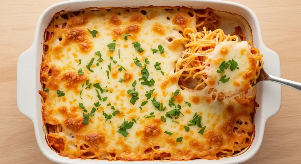 Baked Spaghetti Recipe with Ground Beef
