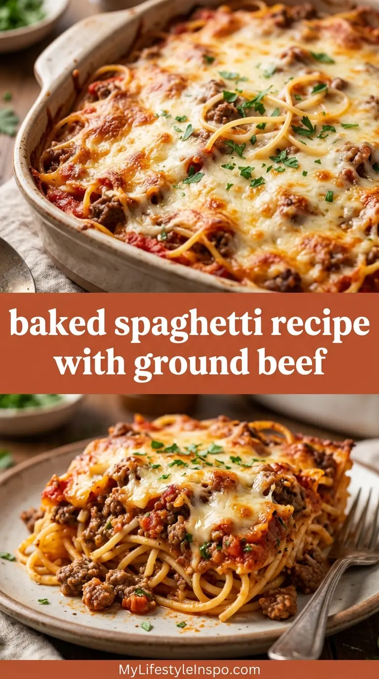 Baked Spaghetti Recipe with Ground Beef