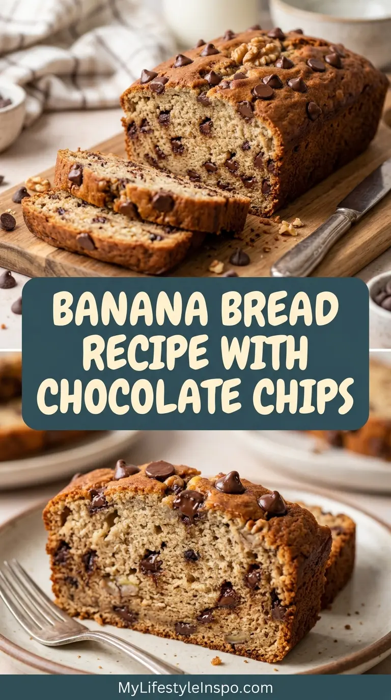 Banana Bread Recipe with Walnuts and Chocolate Chips
