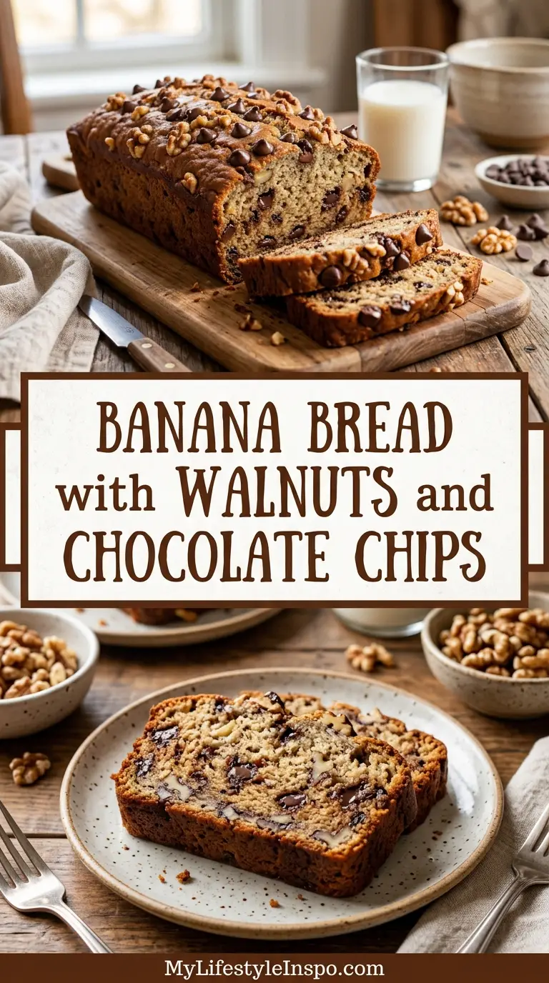 Banana Bread Recipe with Walnuts and Chocolate Chips