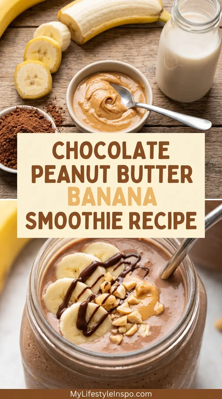Chocolate Peanut Butter Banana Smoothie Recipe