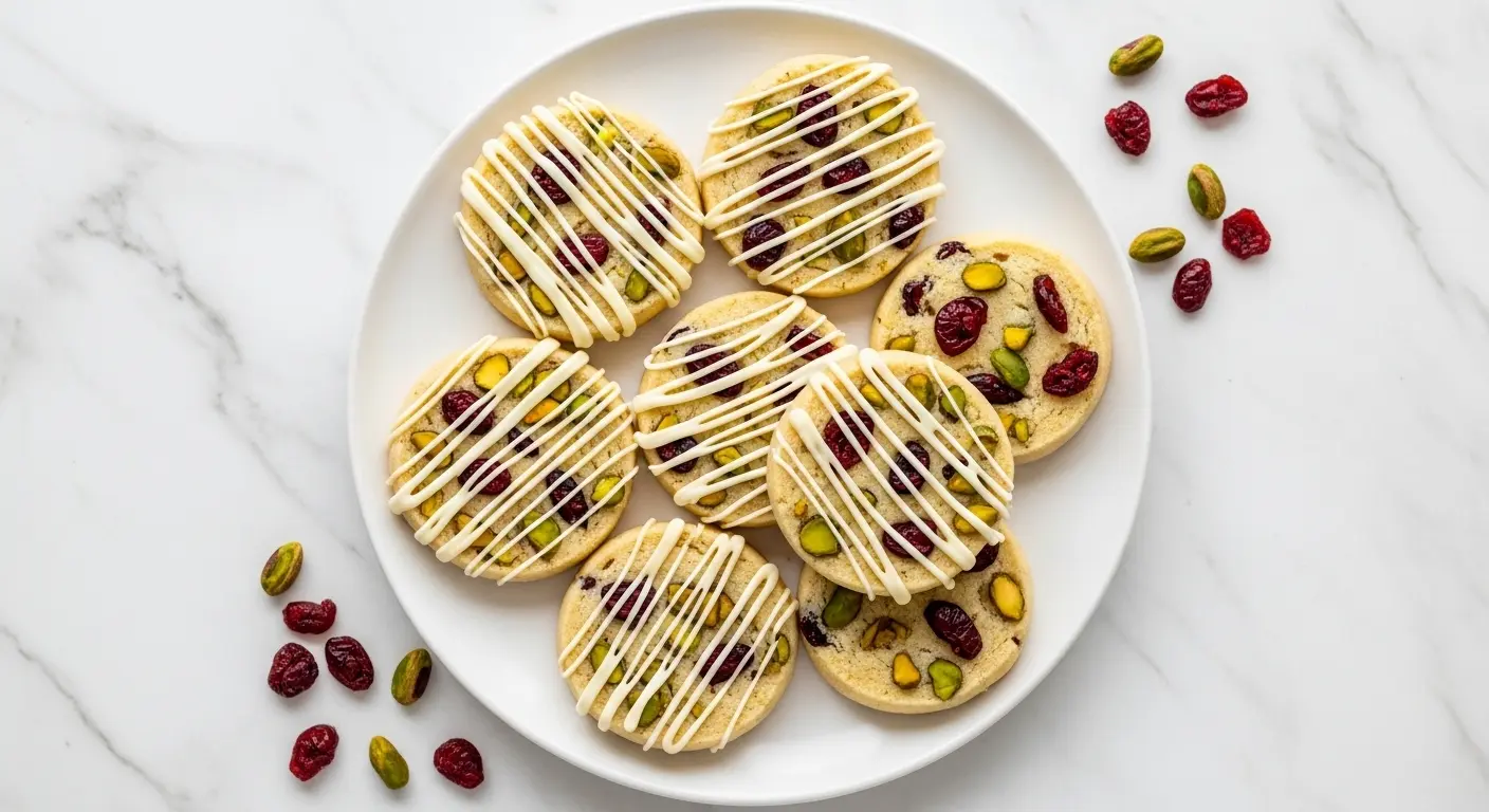 Cranberry Pistachio Shortbread Cookies Recipe