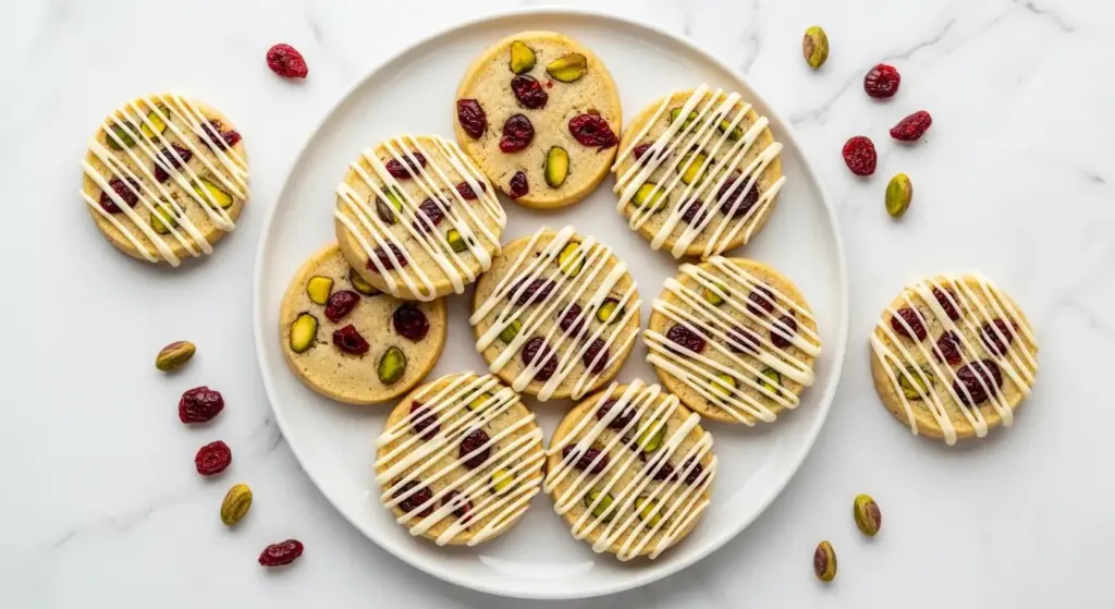 Cranberry Pistachio Shortbread Cookies Recipe