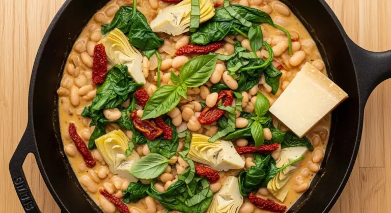 Creamy Tuscan White Bean Skillet Recipe