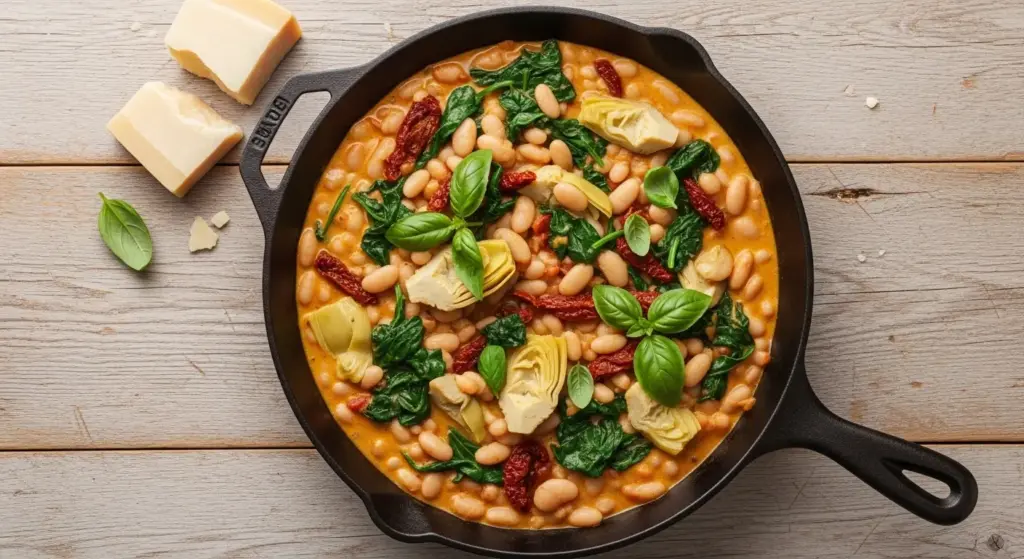 Creamy Tuscan White Bean Skillet Recipe