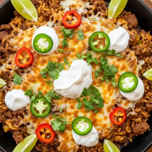 Mexican Beef and Rice Skillet Recipe