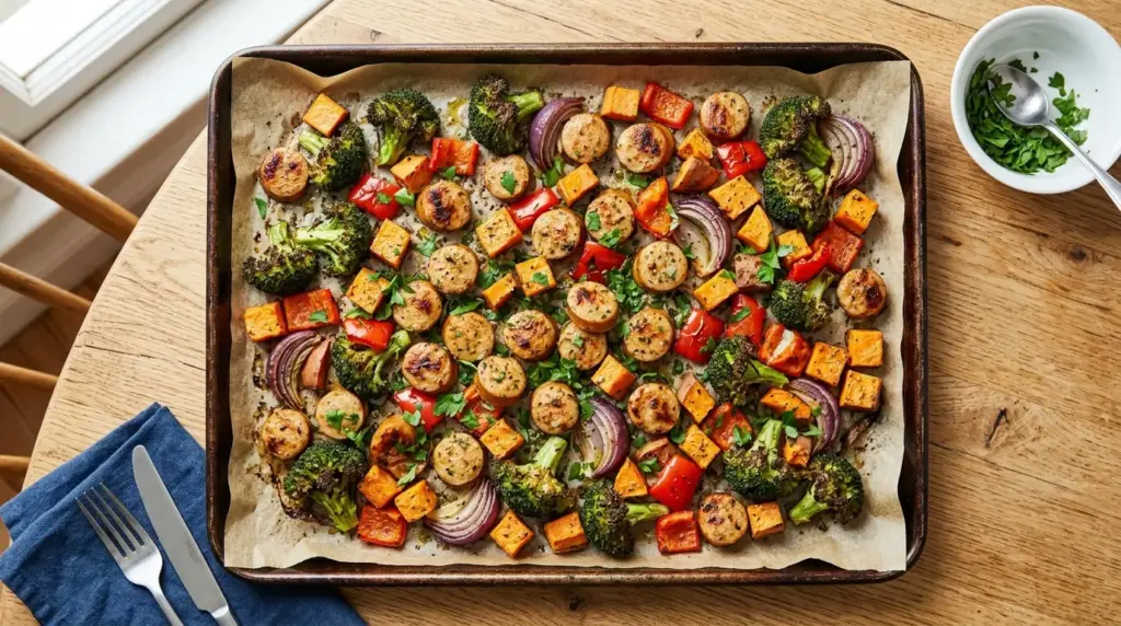 Chicken Sausage Sheet Pan Dinner