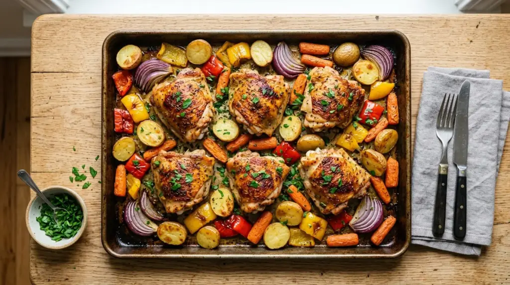 Chicken Thigh Sheet Pan Dinner