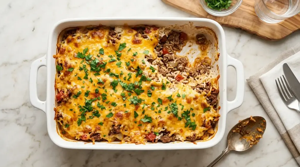 Hamburger Rice Casserole Recipe