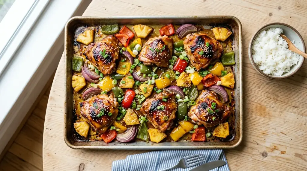Hawaiian Chicken Sheet Pan Dinner