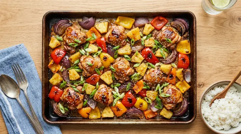 Hawaiian Chicken Sheet Pan Dinner