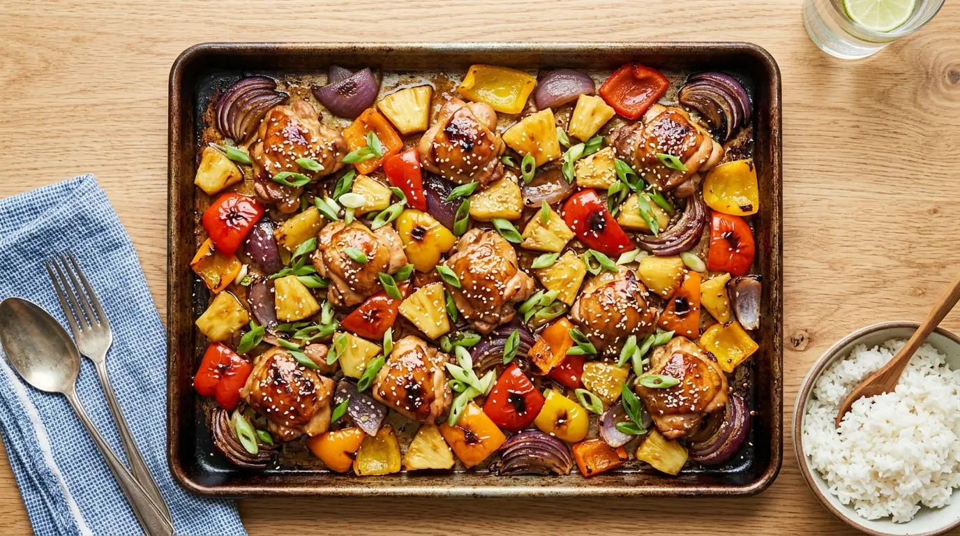 Hawaiian Chicken Sheet Pan Dinner