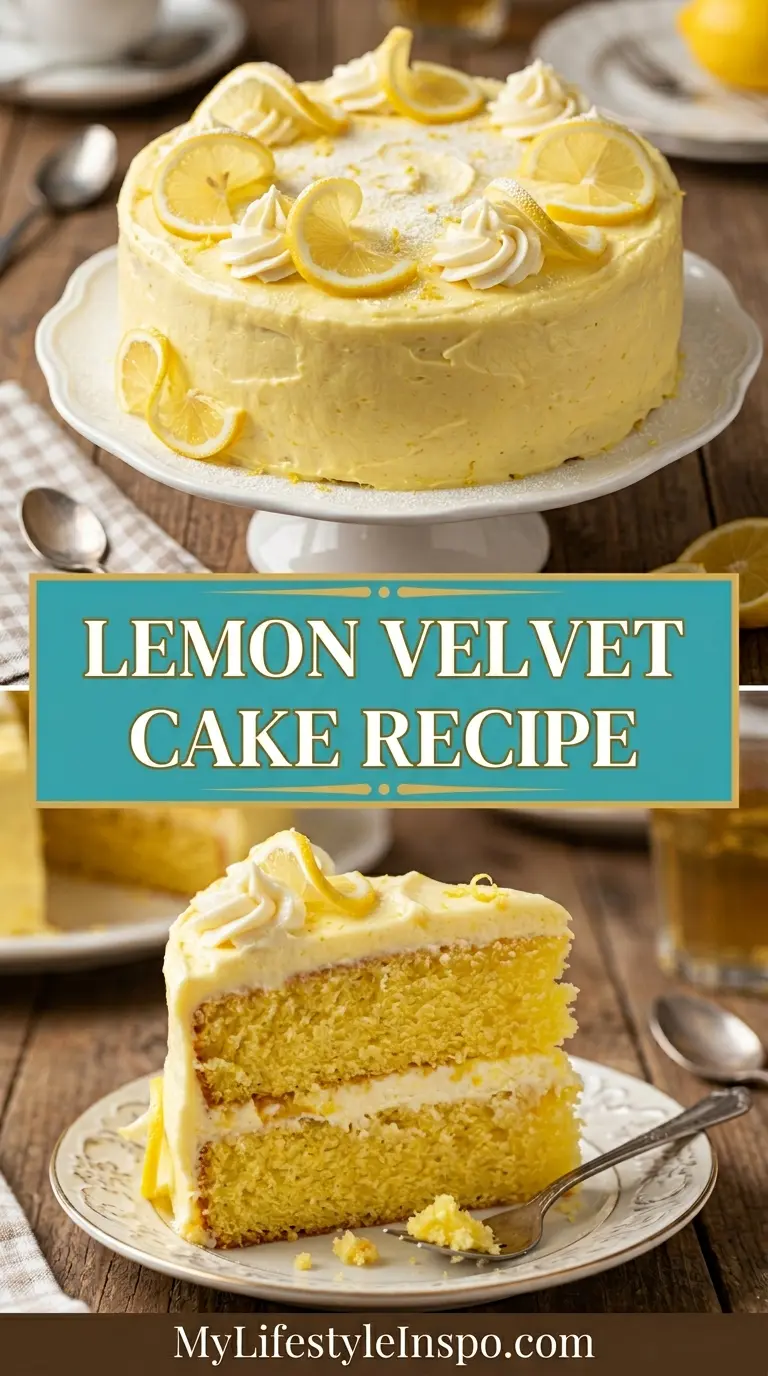 Lemon Velvet Cake Recipe