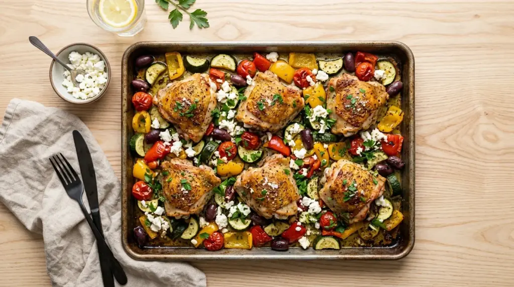 Mediterranean Chicken Sheet Pan Dinner