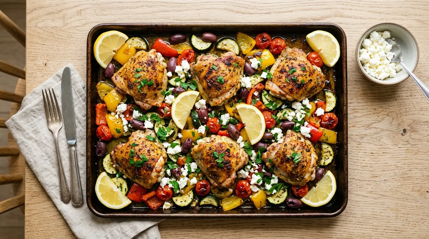 Mediterranean Chicken Sheet Pan Dinner