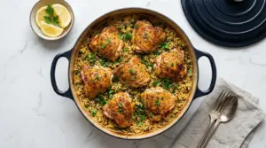 One-Pot Crispy Chicken and Rice Recipe