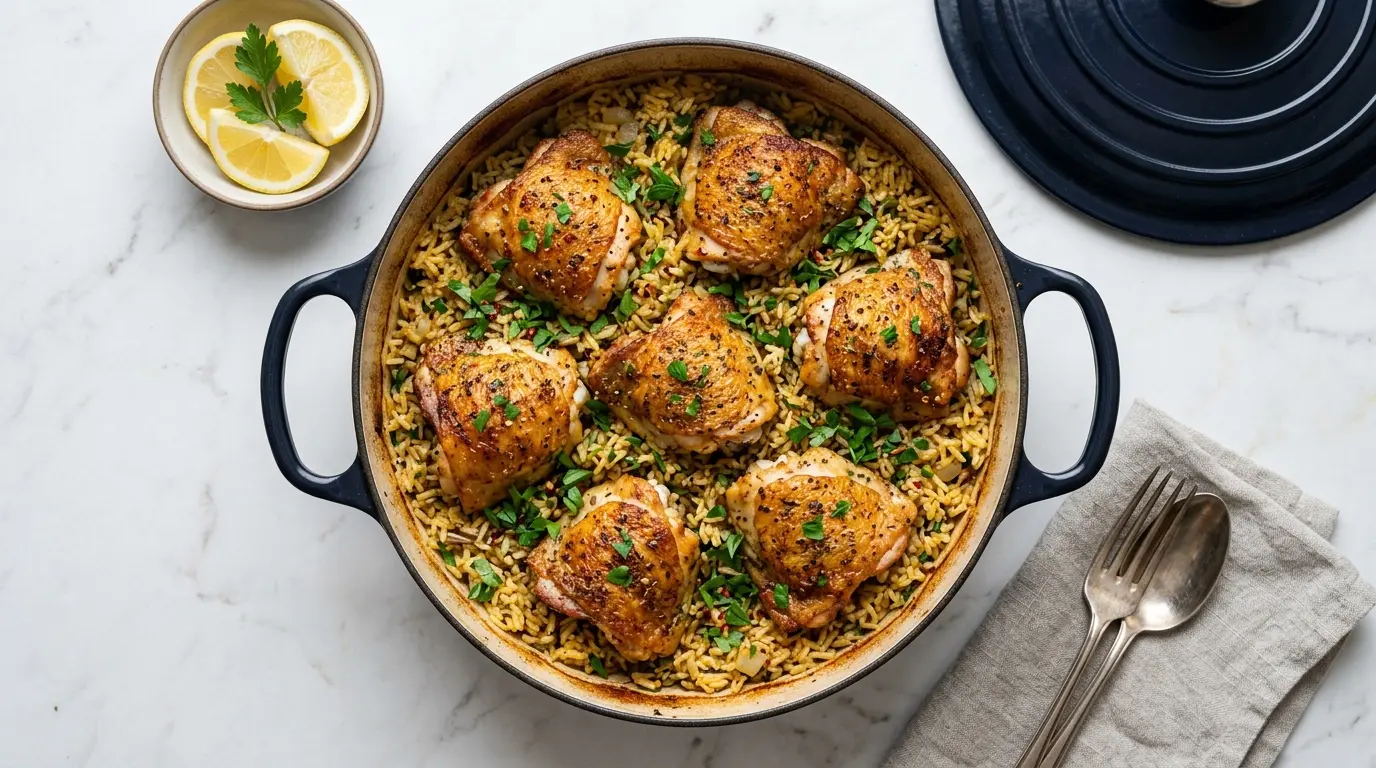 One-Pot Crispy Chicken and Rice Recipe