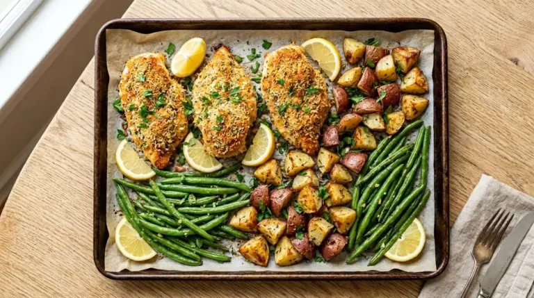 Parmesan Crusted Chicken Sheet Pan Dinner