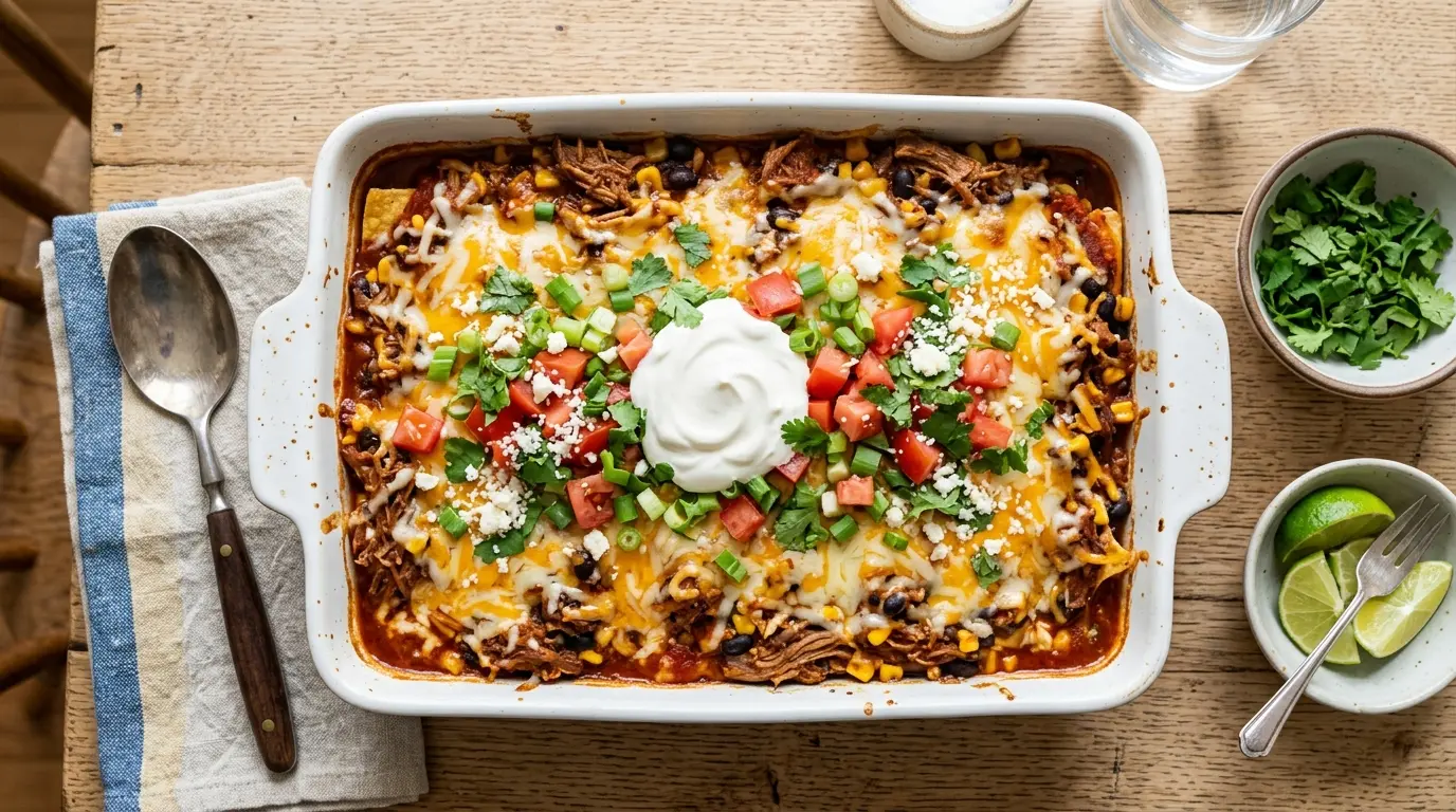 Slow Cooker Beef Enchilada Casserole Recipe