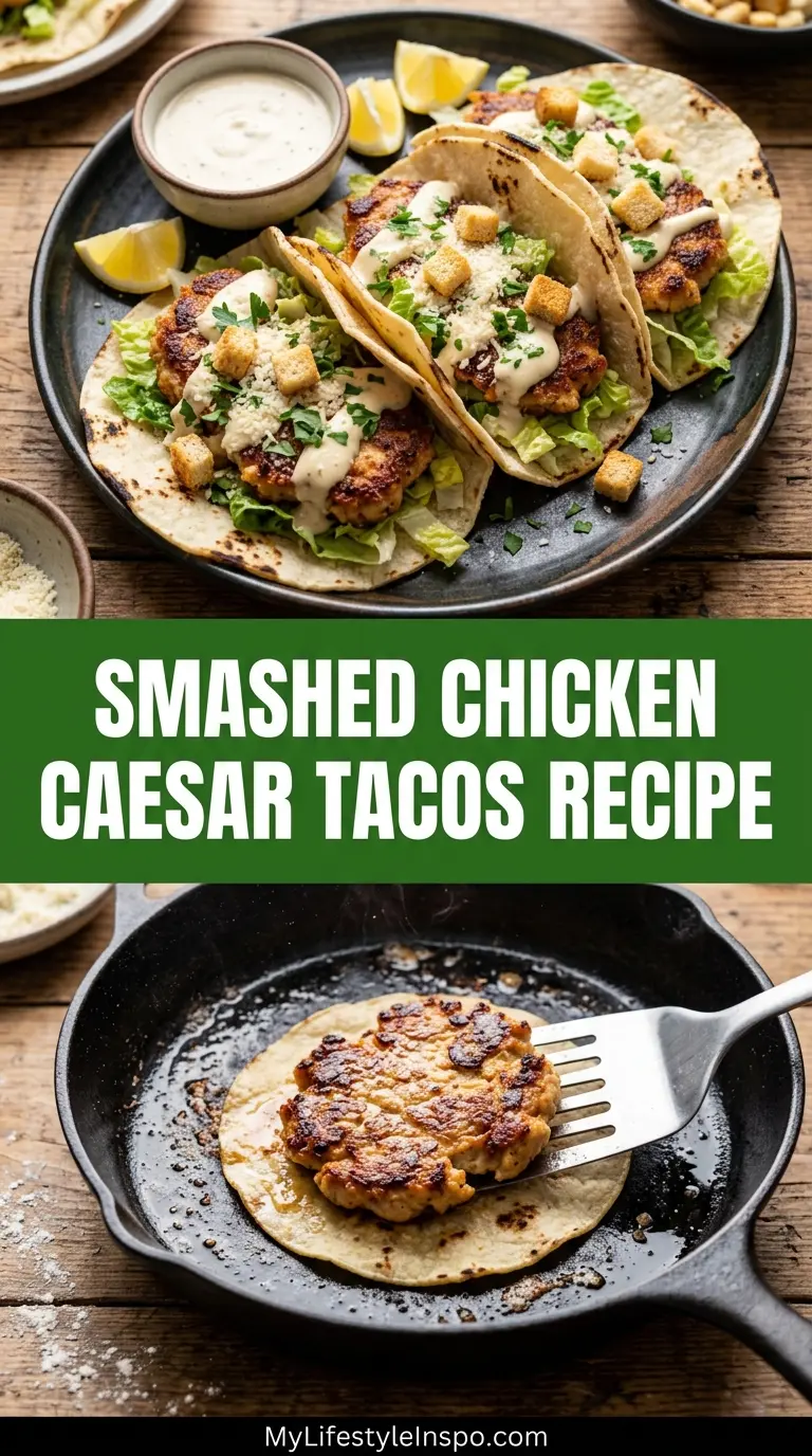 Smashed Chicken Caesar Tacos Recipe