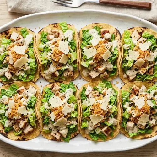 Smashed Chicken Caesar Tacos Recipe
