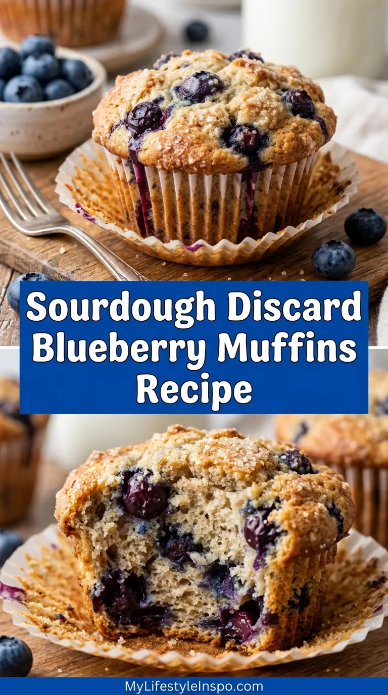 Sourdough Discard Blueberry Muffins Recipe