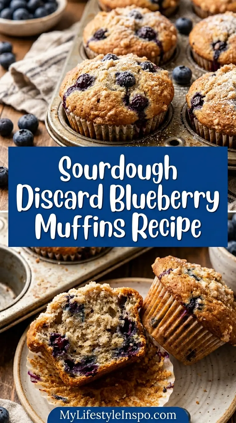 Sourdough Discard Blueberry Muffins Recipe