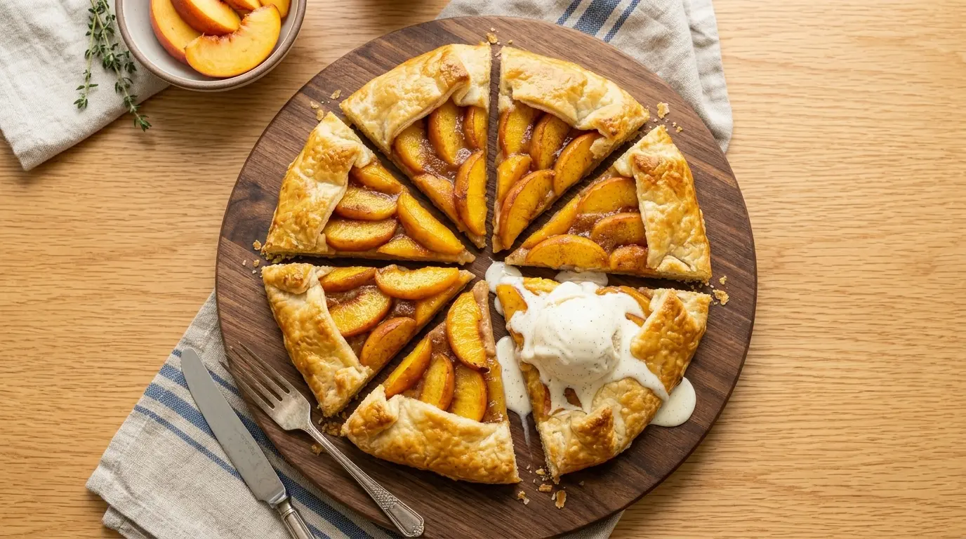 Peach Galette With Puff Pastry